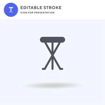 Stool icon vector, filled flat sign, solid pictogram isolated on white, logo Stock Illustration