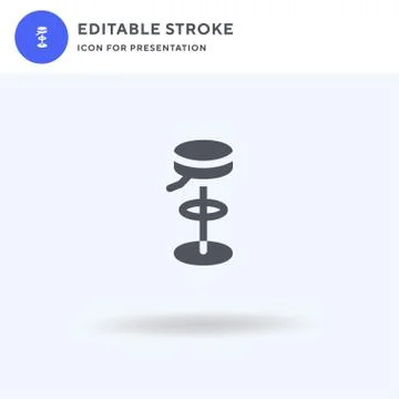 Stool icon vector, filled flat sign, solid pictogram isolated on white, logo Stock Illustration