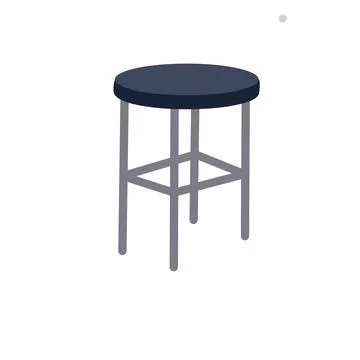 Stool. Kitchen blue chair without back. Isometric furniture. Stock Illustration