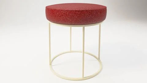Stool with leather finishing Stock Illustration