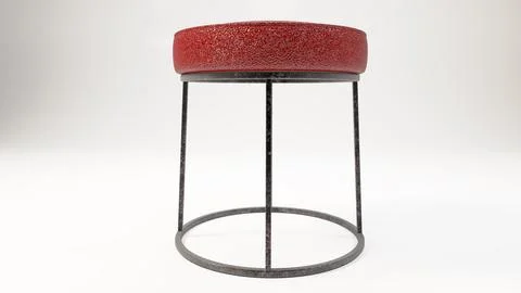 Stool with leather finishing Stock Illustration