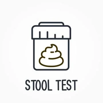 Stool or excrement test icon - laboratory testing service and medical analysi Stock Illustration