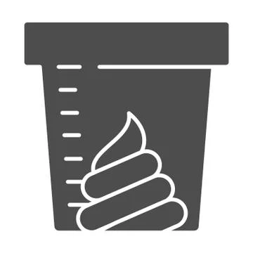 Stool sample for analysis solid icon, Medical tests concept, fecal analysis sign Stock Illustration