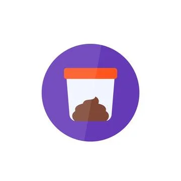 Stool sample icon, flat design Stock Illustration