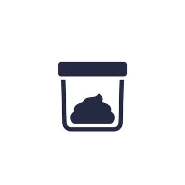Stool sample icon, poop in a cup vector Stock Illustration