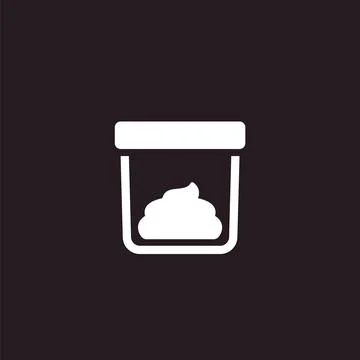Stool sample icon, poop in a plastic cup Stock Illustration