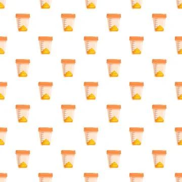 Stool sample medical cups pattern for health analysis Stock Illustration