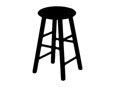 Stool silhouette vector art Stock Illustration