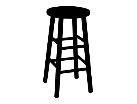 Stool silhouette vector art Stock Illustration