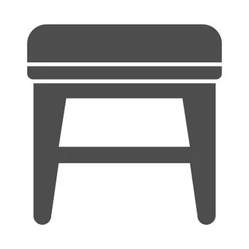 Stool solid icon, Furniture concept, soft backless seat sign on white background Stock Illustration