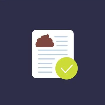Stool test icon with a check mark Stock Illustration
