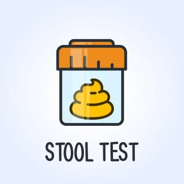 Stool test icon - laboratory testing service of excrements, medical analysis Stock Illustration
