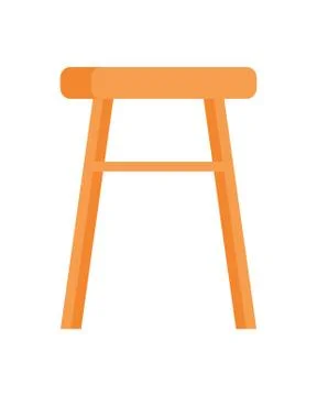 Stool Vector Illustration in Flat Design Stock Illustration