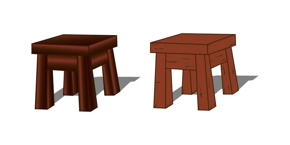 Stool vector illustration with shadow. Isolate on white background. Stock Illustration