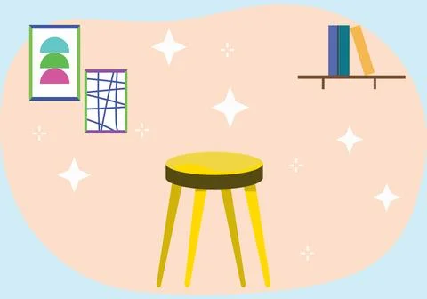 Stool Vector Style Illustration Stock Illustration