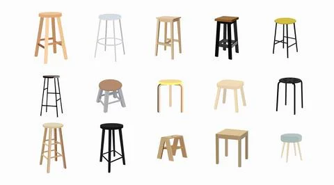 Stools Set Stock Illustration
