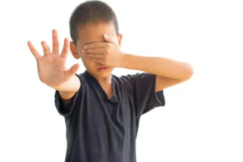 Stop abusing boy violence. child bondage Stock Photos