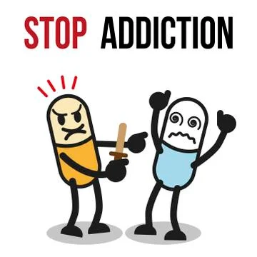 Stop addiction, Amphetamine, Conceptual vector illustration. Stock Illustration