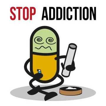 Stop addiction, Marijuana, Conceptual vector illustration. Stock Illustration