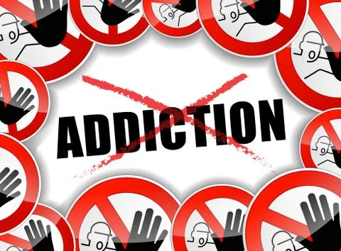 Stop addiction problems Stock Illustration