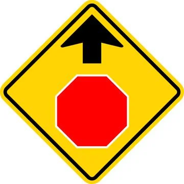 Stop ahead sign. Stock Illustration