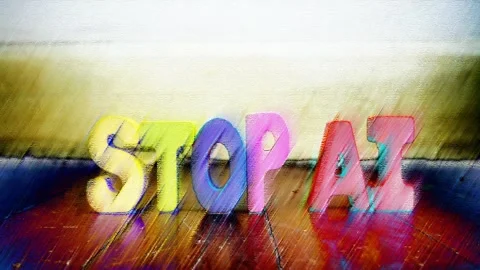 Stop AI pastel Stock Footage 334306425