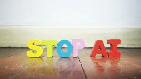 Stop AI wooden floor Stock Footage 334306589