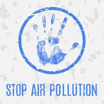 Stop air pollution vector sign 스톡 일러스트