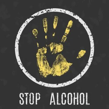 Stop alcohol sign Illustration