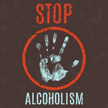 Stop alcoholism Stock Illustration