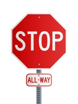 Stop All-Way Stock Illustration