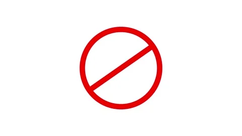 Stop and cross sign icon, Red sign stop, cross, warning, icon animated video Stock Footage 308241498