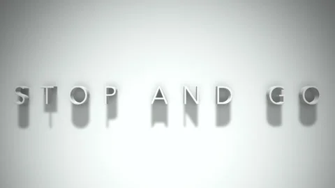 Stop and go 3D title animation with shadows on a white background Stock Footage 297117902