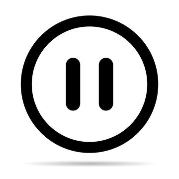 Stop and pause icon with shadow, interface media button, internet player vide Stock Illustration
