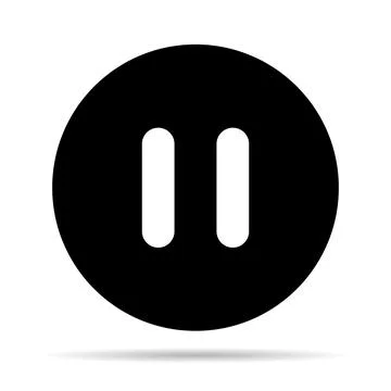 Stop and pause icon with shadow, interface media button, internet player vide Stock Illustration