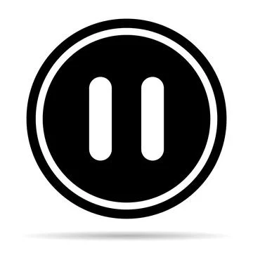 Stop and pause icon with shadow, interface media button, internet player vide Stock Illustration