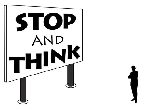 Stop and think Stock Illustration