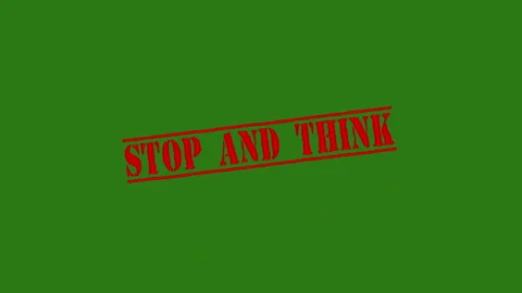 Stop and think Red Stamp Animation Stock Footage 174677958