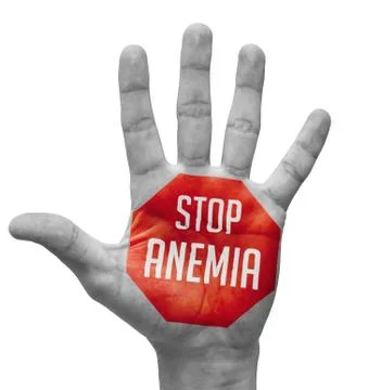 Stop Anemia on Open Hand Stock Illustration