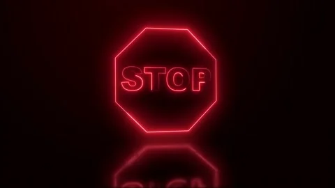 Stop animation neon Video stock 196203489