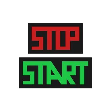 Stop ans start - vector self-made text Stock Illustration