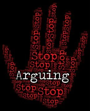 Stop Arguing Indicates Be At Odds And Argue Stock Illustration