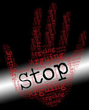 Stop Arguing Indicates Be At Odds And Argue Stock Illustration