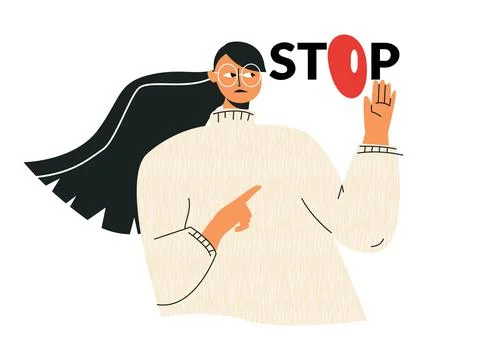 Stop Asian hate concept Support Asian Americans communities. Anti AAPI campai Stock Illustration