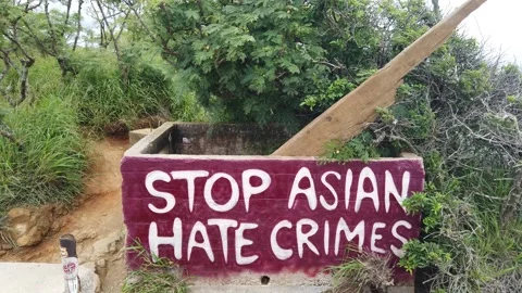 Stop Asian Hate Crimes Graffiti Stock Footage 155364099