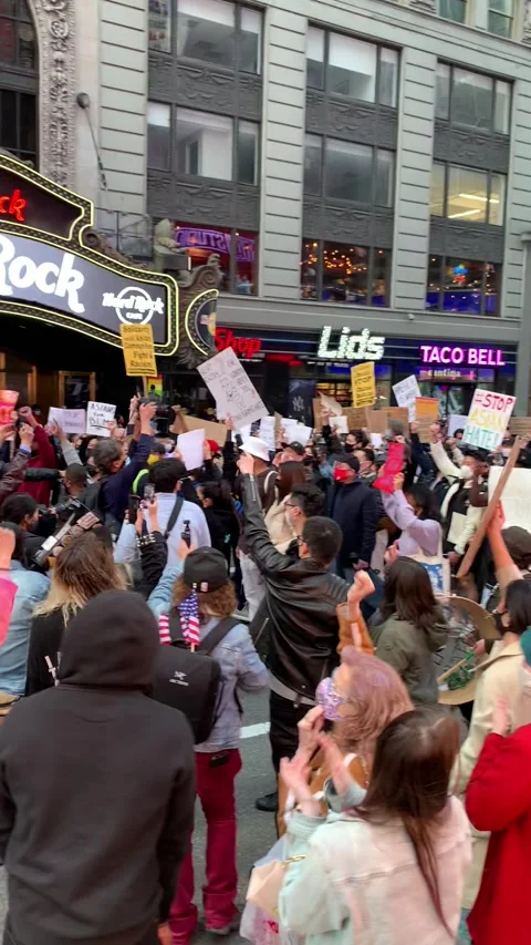 Stop Asian Hate Protest Stock Footage 157335564