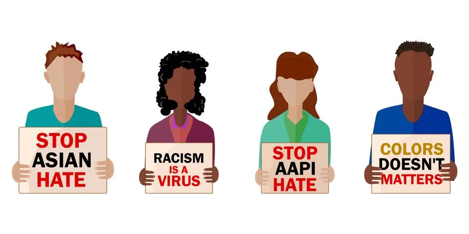 Stop Asian hate. Stop aapi hate. Stock Illustration