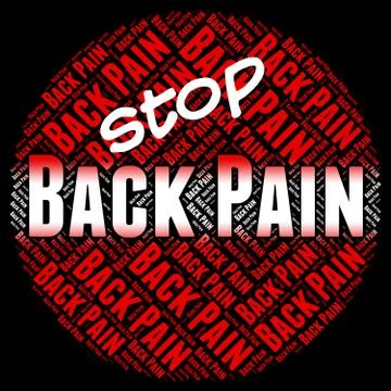 Stop Back Pain Indicates Warning Sign And Agony Stock Illustration