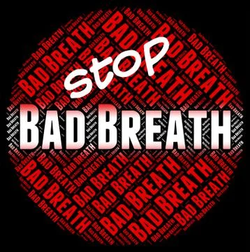 Stop Bad Breath Indicates Warning Sign And Breathe イラスト素材