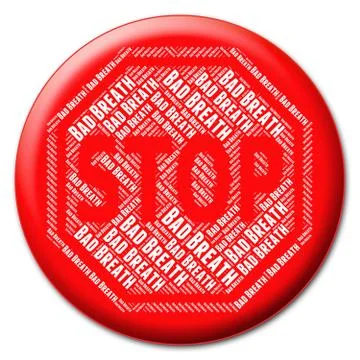Stop Bad Breath Indicates Warning Sign And Breaths Stock-Illustration